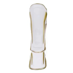 Espinilleras de PU para adultos, color blanco dorado, cierre de gancho y bucle, equipo de protección ligero para deportes en todas las estaciones - Product Image 3