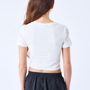 Camiseta Corta de Algodón Personalizada al por Mayor para Mujer, Camiseta Corta Lisa Estilo Y2K para Chicas - Product Image 5