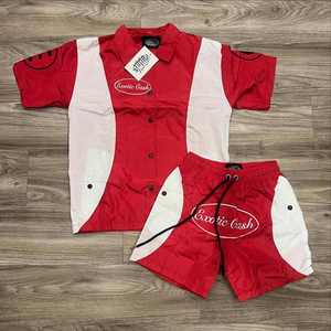 Men Color Blocking Tracksuit Set Quick Dry Sporty Full Sleeve Zipper Closure Lightweight <b>Polyester</b> <b>Shorts</b> and Jacket Spring Wear - Product Image 6