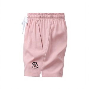 GYM Active <b>Men's</b> <b>Pink</b> Polyester <b>Shorts</b> With Drawstring Waist And Pockets Solid Color Casual Sport <b>Shorts</b> For Unisex - Product Image 2