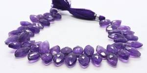 Perles d'améthyste africaine naturelle facettées en forme de marquise 6x11-8x13 MM, perles de pierres précieuses d'améthyste, perles d'améthyste violettes de 8 pouces pour bijoux - Product Image 2