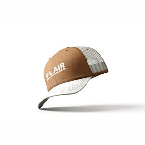 Casquette de baseball de style trucker marron et blanc de qualité supérieure – Casquette ajustable avec logo brodé - Product Image 5