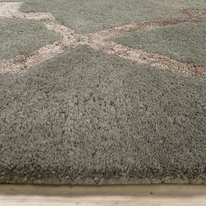 Hand-Tufted <b>Wool</b>/Silk Rug Sage Green Rose <b>Gold</b> Abstract Pattern Eco-Friendly Low Pile Modern Trellis Rug Seafoam Green - Product Image 3