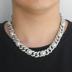 Custom <b>Iced</b> <b>Out</b> Diamond Hip Hop <b>Chain</b> Necklace for Men Cubic Zirconia Cuban Link <b>Chain</b> for Streetwear Fashion Jewelry - Product Image 1
