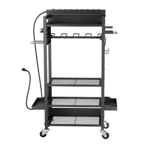 "5-Tier Rolling <b>Tool</b> <b>Cart</b> with 8 AC Outlets Floor Stand Drill Holder Cloth Battery Storage Rack" - Product Image 6