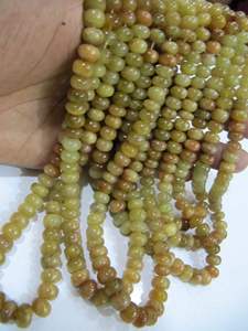 Aigue-marine jaune naturelle, forme ronde, 8 mm, vendue par brin de 8 pouces de long - Product Image 2
