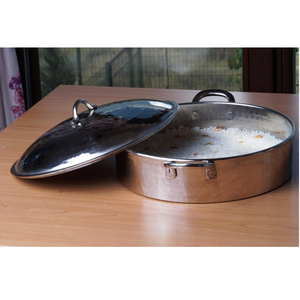 Olla para Sopa de Acero Inoxidable Pulido con Acabado Martillado, con Tapa y Asas Metálicas Dobles, Olla Decorativa para Cocinar en Casa, Restaurantes y Servicios de Catering - Product Image 2