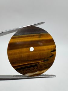 Esfera de Reloj de Piedra Natural Ojo de Tigre Dorado 24.50mm 0.70mm |   Esfera de Piedra Pulida para Relojes Automáticos Personalizados - Product Image 5