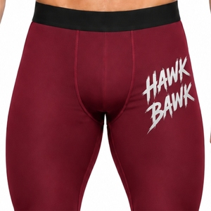 Men Burgundy Fitted Stretch <b>Leggings</b> For Fitness Training Comfort Waist Fit Full Length <b>Shape</b> Active Training Style <b>Leggings</b> - Product Image 4