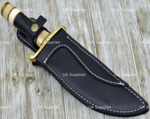UA Supplies Industrial Grade Damascus Steel Handmade Fixed Blade Outdoor Hunting <b>Knife</b> Dyed <b>Bone</b> <b>Handle</b> Razor Sharp 12 Overall - Product Image 3