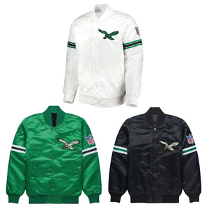 Chaqueta Varsity Personalizada de Satén Verde para Hombre, Chaqueta Bomber con Mangas a Rayas Blancas, Uniforme de Béisbol Letterman al por Mayor, Ropa Deportiva - Product Image 5