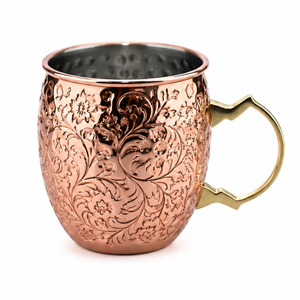 Mug en cuivre Moscow Mule, tasse à bière en cuivre gaufré de qualité supérieure avec poignée en laiton, vente en gros, personnalisable, articles de bar à cocktails - Product Image 6