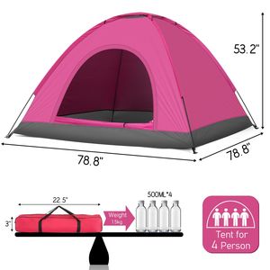 Tenda a Cupola Moderna Rosa per 3/4 Persone, Leggera, Doppio Strato in PVC, Personalizzabile in Fibra di Vetro, Carbonio e Alluminio per Eventi - Product Image 4