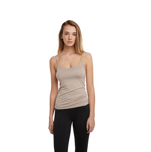 Débardeur de sport pour femme en maille unie avec dentelle, col rond, décontracté, respirant, en polyester et coton - Product Image 3