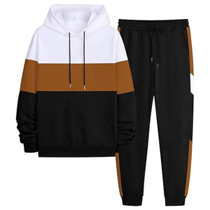 Ensemble de sweat-shirts brodés pour hommes, sweat-shirts et pantalons de survêtement, 100% coton respirant, de haute qualité, décontracté, sport, gym - Product Image 2