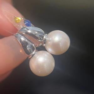 ต่างหูมุกน้ำจืด Edison ดีไซน์อเนกประสงค์ ขนาดใหญ่ เงินแท้ S925 ให้แสงสว่างสวยงาม สง่างาม ทนทาน - Product Image 2