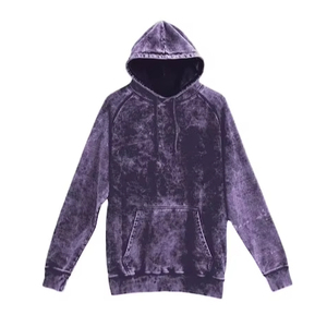 Men's Purple <b>Tie</b>-<b>Dye</b> Hooded <b>Sweatshirt</b> Oversized Fit Casual Knitted Pocket Design Solid Color Long Sleeve Autumn Wear - Product Image 1