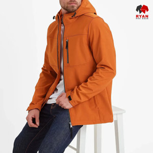 แจ็คเก็ตซอฟต์เชลล์แบบสั่งทำพิเศษสำหรับผู้ชาย ยี่ห้อ Ryan Pro Gear พร้อมซิปปิดและโลโก้สั่งทำ เป็นมิตรต่อสิ่งแวดล้อม - Product Image 4