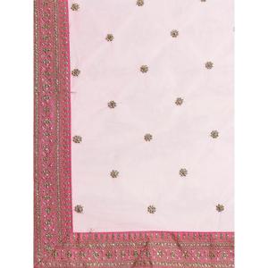 Ropa de boda de color rosa hipnótico bordado satén Lehenga Choli - Product Image 2