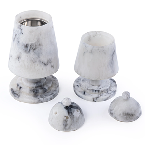 Quemador de incienso de lujo de mármol con marco de metal, soporte para incienso árabe Oud, decoración islámica moderna para el hogar, difusor de fragancias - Product Image 5