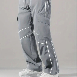 Pantalones unisex de pierna ancha estilo urbano, holgados, bordados, informales, gruesos, tipo jogger, streetwear, para hombre, personalizados - Product Image 4