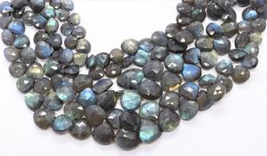 ลูกปัดลาบราโดไรต์ทรงหัวใจเจียระไนขนาด 7-8 มม. ลาบราโดไรต์สีน้ำเงินธรรมชาติ ลูกปัดหัวใจพลอยลาบราโดไรต์ 8 นิ้ว เจียระไนทรงหัวใจ - Product Image 4