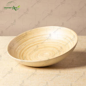 Bol à salade en bambou tressé fait main, design classique, vaisselle jetable écologique pour la maison et la cuisine - Product Image 5