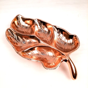 Premium Gold Wavy Leaf Decorative Storage Tray & Catchall Jewelry <b>Plate</b> for Organizing <b>Rings</b>, Earrings, Keys. - Product Image 3