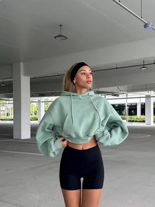 Sweat à capuche surdimensionné de Style décontracté pour femmes Meilleur vendeur Pull en polaire lourd 100% coton pour l'hiver Streetwear à capuche - Product Image 6