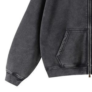 Ventes en gros de sweats à capuche pour hommes, personnalisés, lavés à l'acide, respirants, confortables, écologiques, avec poche, en tissu polaire, fabriqués au Pakistan - Product Image 6