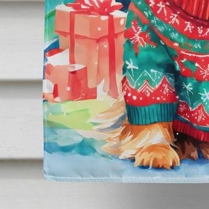 Yorkshire Terrier Yorkie Navidad gran poliéster casa bandera Multicolor porche manga poste decorativo patio Banner arte pared - Product Image 4