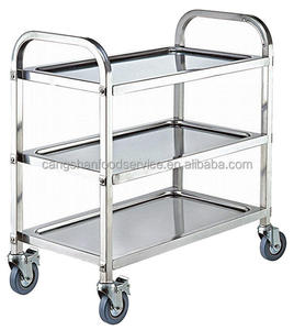 Chariots de nettoyage et d'entretien en acier inoxydable Henry Foodservice S/S 201 à tubes carrés/ronds, 2/3 étagères - Product Image 3