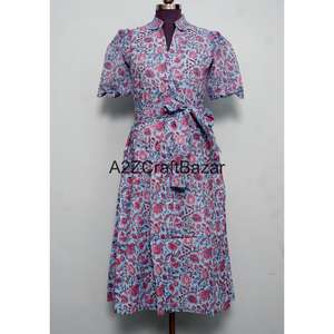 ชุดเดรสผ้าฝ้ายแท้ 100% สำหรับเด็กผู้หญิง ผู้หญิง สาวๆ สวมใส่สบายๆ เหมาะสำหรับงานปาร์ตี้ริมชายหาด ดีไซน์เก๋ ทรงตรงทันสมัย - Product Image 3