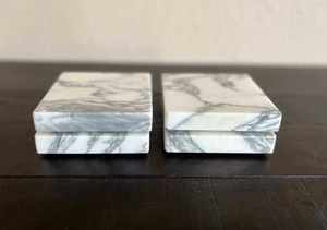 Ensemble de sous-verres carrés en marbre Arabescato Corchia de qualité supérieure, finition en pierre naturelle, décoration de luxe pour la maison, protection pour table basse et boissons - Product Image 3