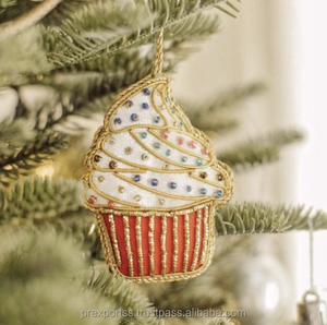 Christmas Tree Ornament Handmade Brass Embroidered Beaded <b>Bee</b> Design Hanging Decoration Festive Holiday Seasonal Home Christian - Product Image 5