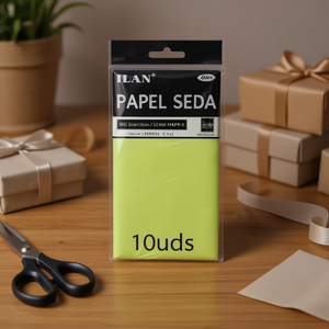 Carta velina Ilan 50x66 cm verde mela per lavori manuali e confezioni regalo - Product Image 2