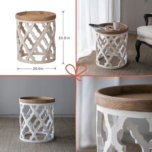 Collezione S/10 di Arredamento in Stile Country Francese per Soggiorno, Include Piante Artificiali, Vasi, Vassoi, Sgabello e Tavolino Laterale - Product Image 2