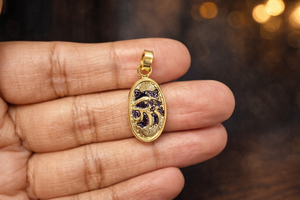 Colgante de plata de ley 925 con esmalte negro en forma ovalada para mujer - Product Image 4