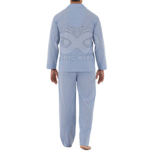 Ensemble de pyjama pour homme en coton doux à manches longues avec pantalon long confortable – Vente en gros - Product Image 2