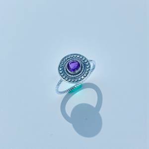 Bague Statement en Améthyste Facettée Faite à la Main en Argent Sterling 925 – Prix de Gros Bijoux en Argent - Product Image 2