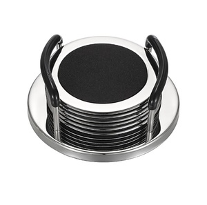 Whole Selling Metal Round Serving Coaster With Gold Plated Top High Quality Metal Coaster With Metal Stand Perfect For Home - Product Image 4