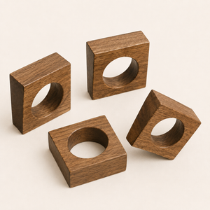 Handmade Wooden Napkin Rings Set of 6 Natural Acacia Wood Holder for Farmhouse Wedding Dinner <b>Party</b> & Kitchen <b>Table</b> Decor - Product Image 5