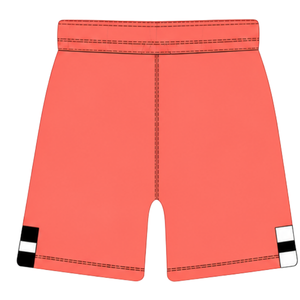 Ensemble short et maillot de rugby rose corail et noir, manches courtes, col rond, uniforme d'équipe rayé, personnalisable, respirant, pour l'entraînement et la performance - Product Image 6
