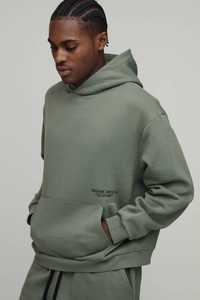 Sudadera con Capucha Extra Grande de Alta Calidad, Gruesa y Lisa, con Logotipo Personalizado, Sudadera con Capucha Extra Grande para Hombre, Sudaderas con Bordado - Product Image 4