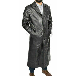 Breathable Winter Warm Men Leather <b>Long</b> <b>Coat</b> Casual Wear Men Leather <b>Long</b> <b>Coat</b> In Reasonable Price - Product Image 3