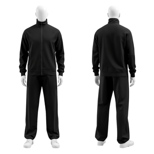Ensemble de survêtement d'hiver pour homme, col montant zippé, coupe large, respirant, léger, haut de gamme, décontracté et sportif - Product Image 1