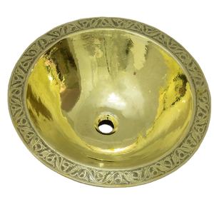 Lavabo Ovalado de Latón de Diseño con Acabado Martillado, Lavabo de Lujo para Encimera, Lavabo de Metal Dorado Premium, Decoración Artística Premium - Product Image 2