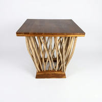 Table console en bois de teck moderne Natures Lattice Branch, écologique, faite à la main, pour les salons de villas et d'hôtels