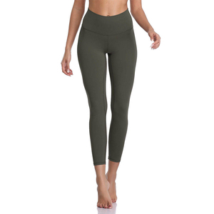 Leggings de fitness pour femmes, sur mesure OEM, taille haute, sans couture, tricotés, antibactériens, écologiques, séchage rapide, respirants, longueur intégrale - Product Image 5