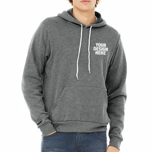 Wholesale Front Pocket Sweatshirt Manufacturers Blank High Quality Fashion Style Lite Blue Zipper Tri-blend Hoodies - Product Image 5